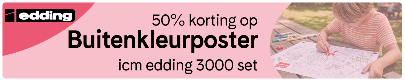 50% korting op buitenkleurposter