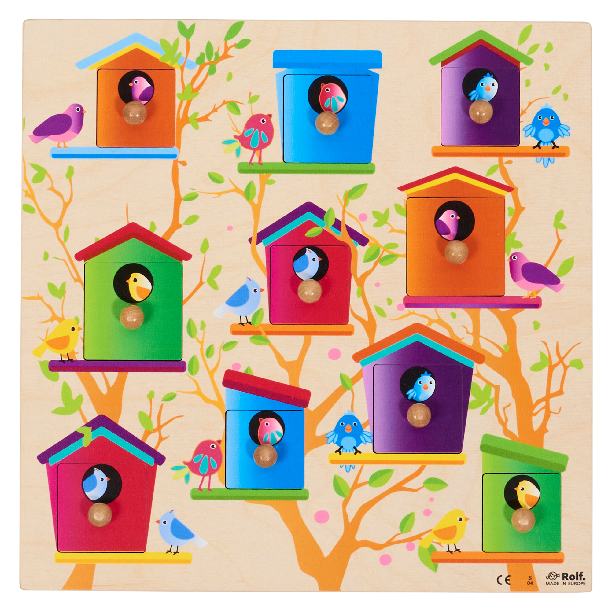 Knoppenpuzzel vogelhuisjes