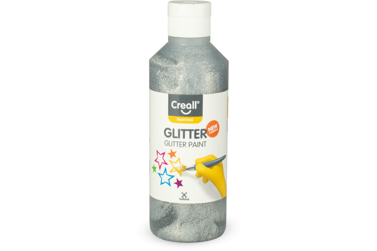 Glitterverf Creall 250 ml zilver