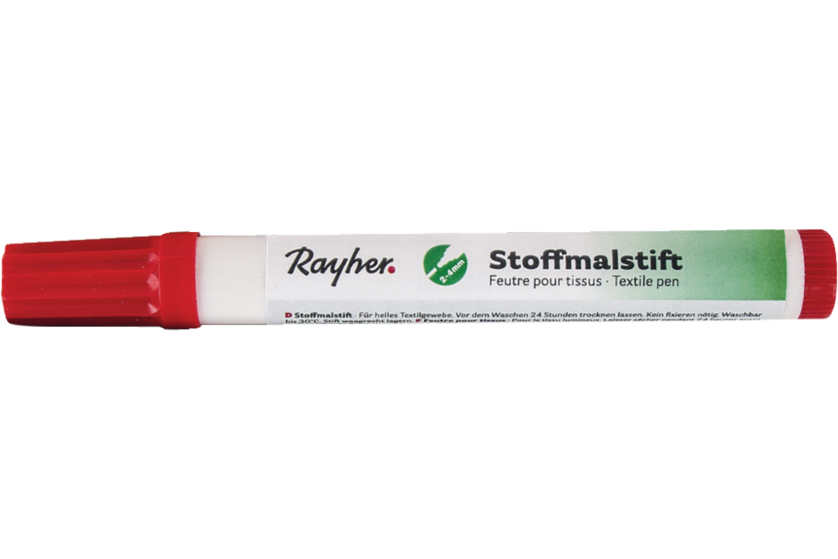 Textielstift, dikpunter rood
