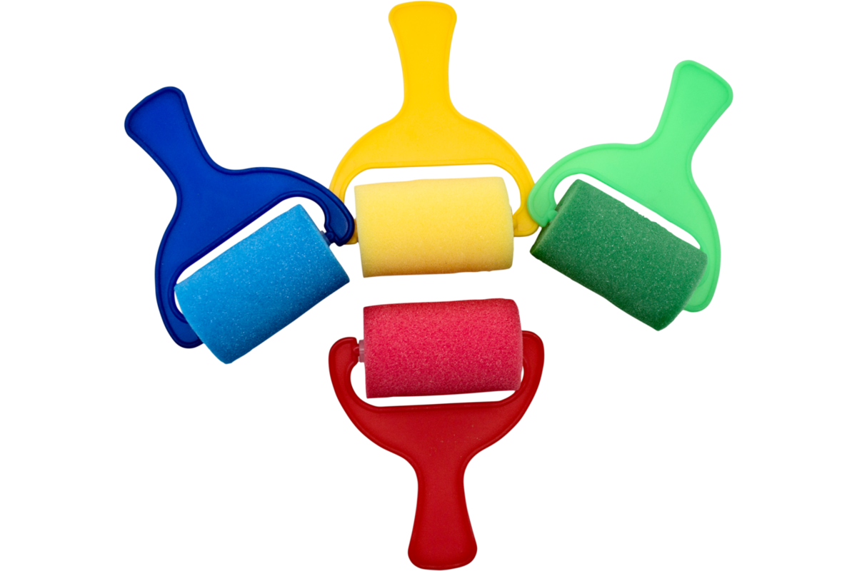 Spons Roller 7 cm, assorti 4 stuks