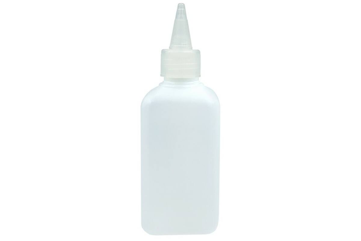 Lijmflacon 250 ml vierkant met dop transparant, leeg
