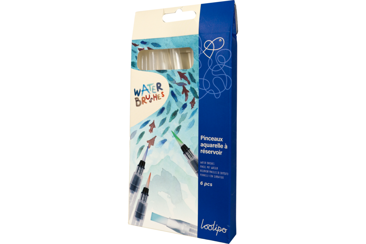 Waterpenseel 15,5 cm assorti, 6 stuks