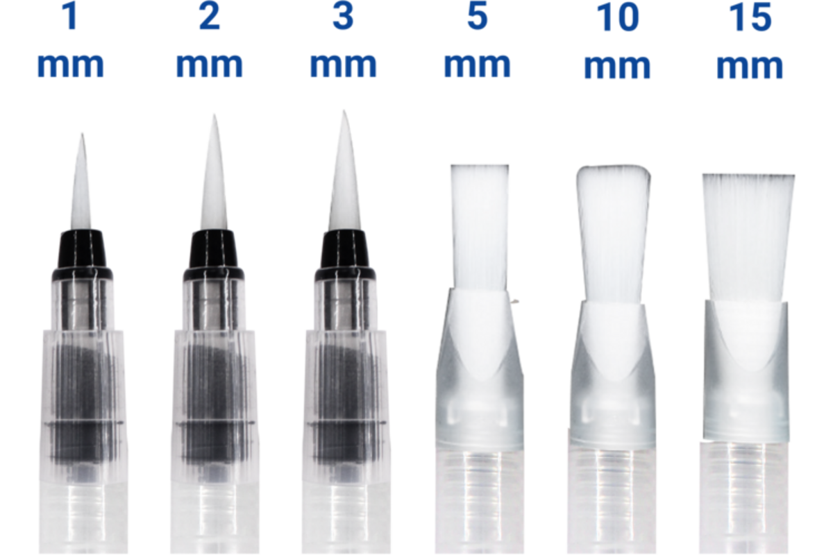 Waterpenseel 15,5 cm assorti, 6 stuks