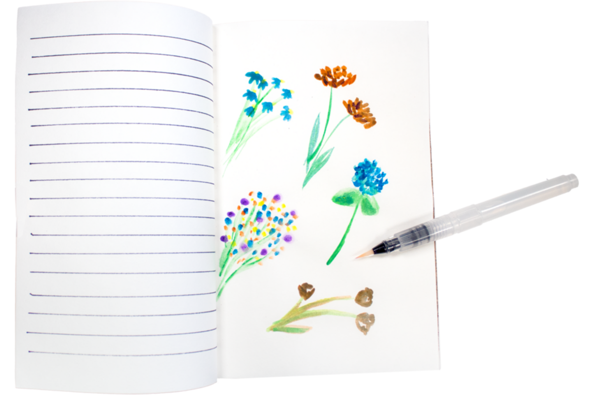 Waterpenseel 15,5 cm assorti, 6 stuks