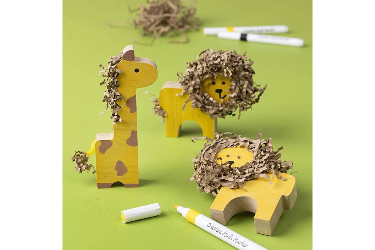 Houten dieren boerderij en safari 3-14,5 cm dikte 2 cm, 44 stuks