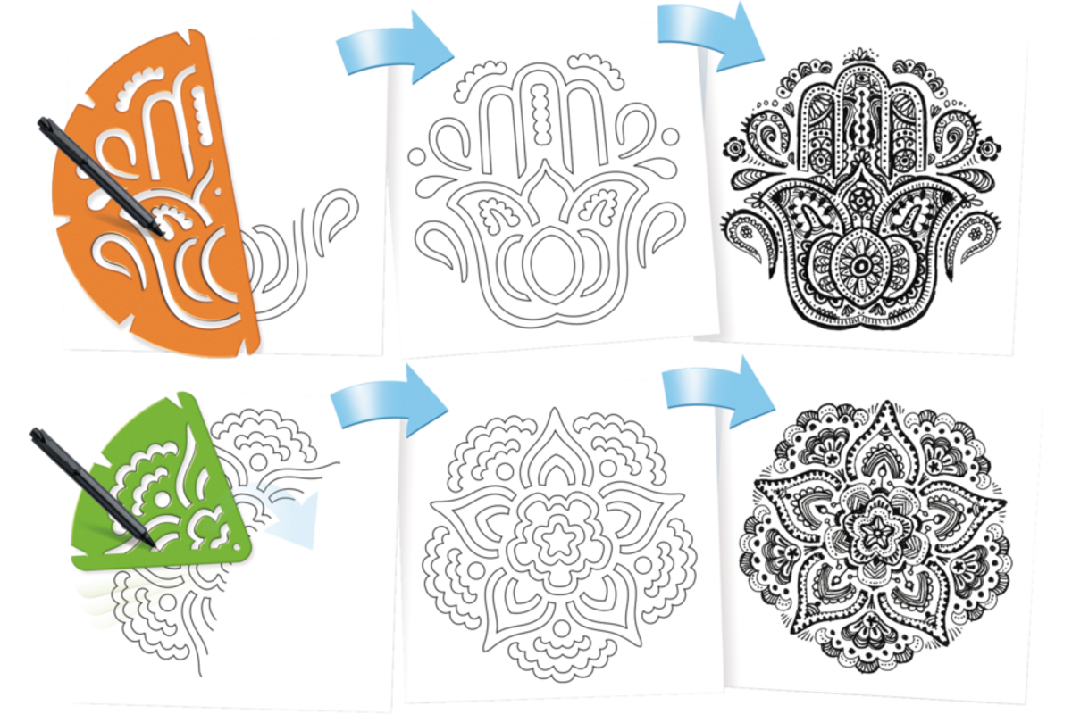 Patroonplaten Mandala-breuken, 11 stuks