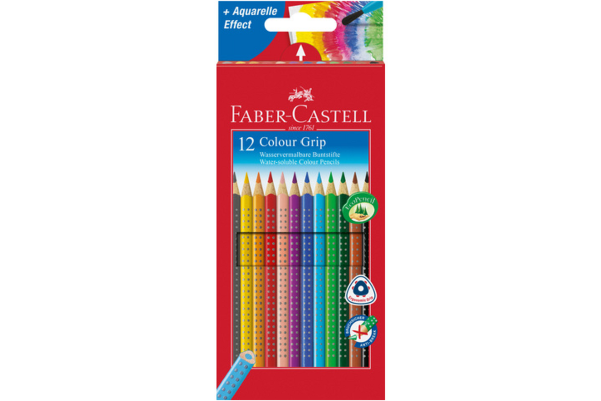 Kleurpotlood Faber-Castell Colour Grip 2001 assorti, 12 stuks