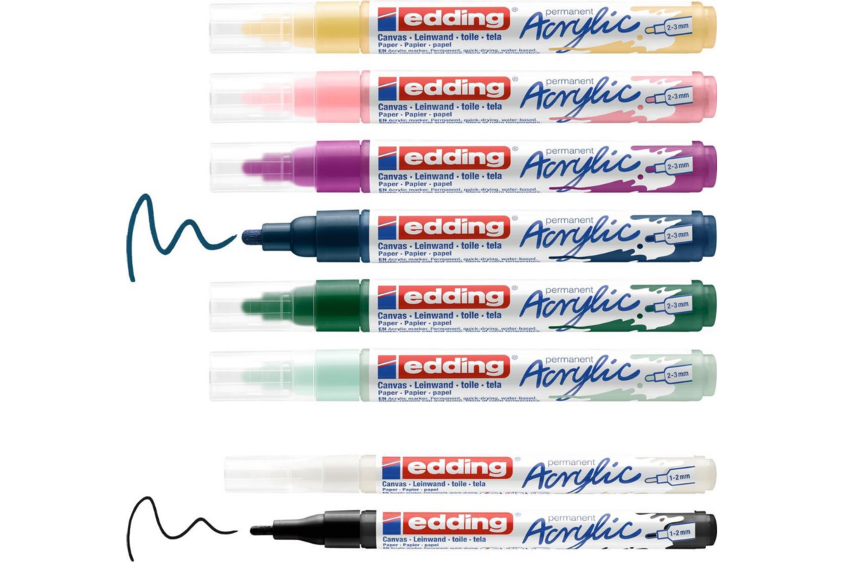 Acrylic markers edding starterset Nordic, 8 delig