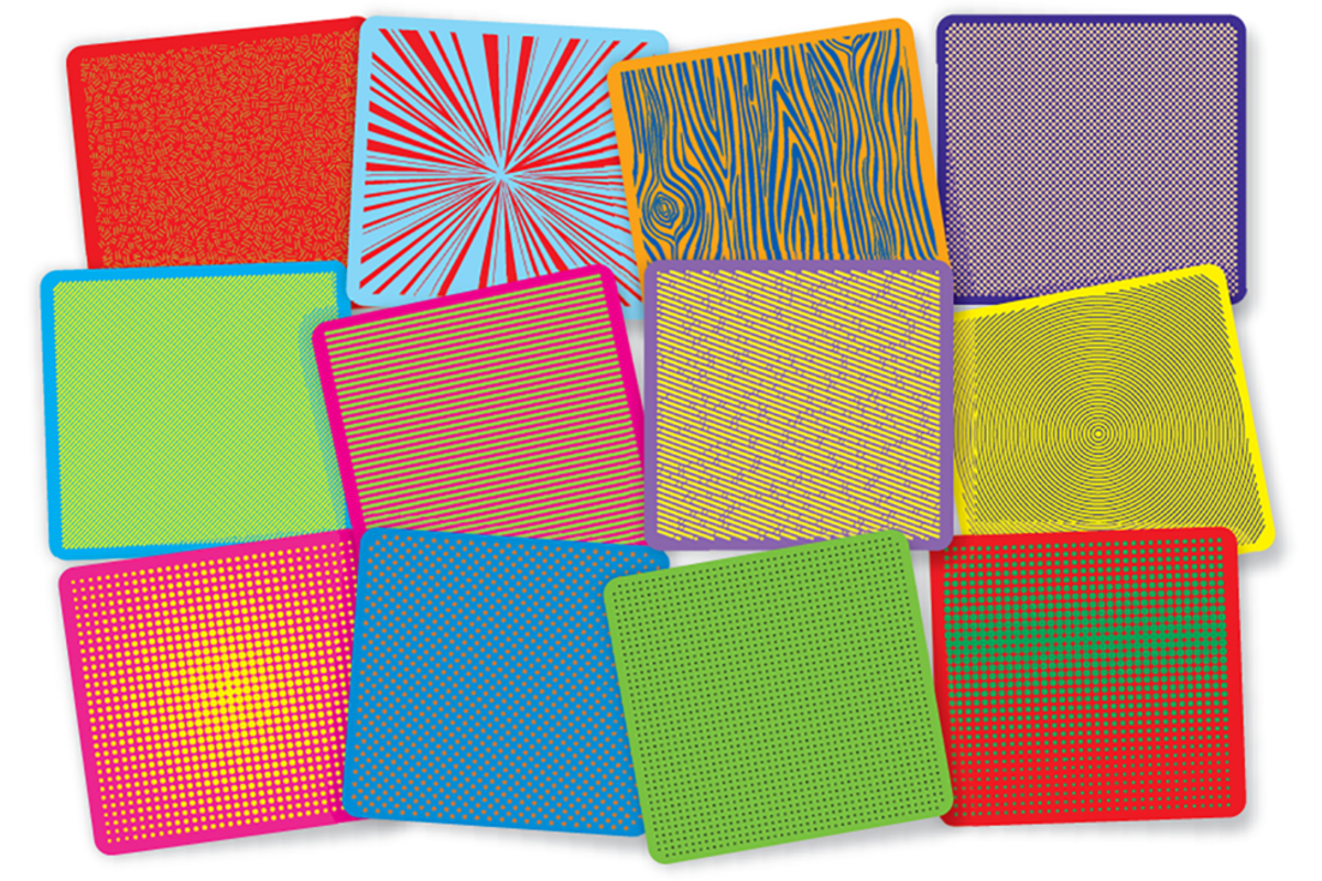 Patroonplaten pop-art 20 x 21 cm, 12 stuks