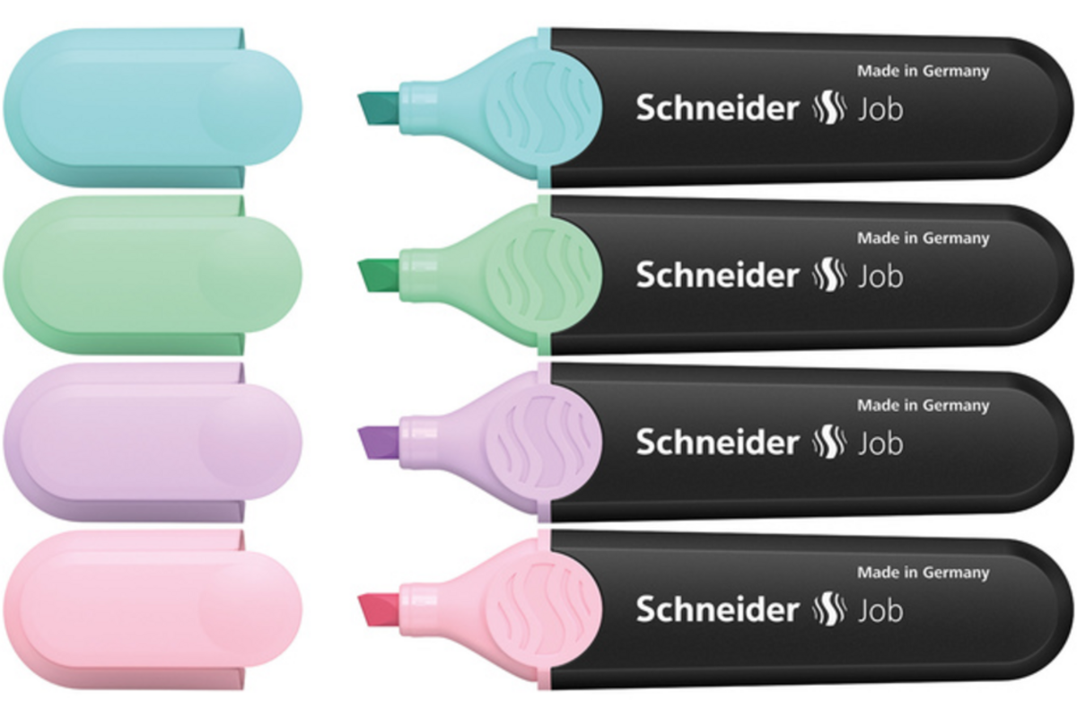 Markeerstift Schneider Job 150 pastel etui 4 stuks