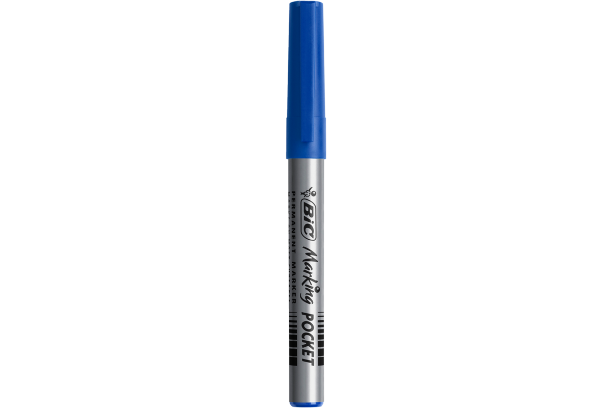 Permanent marker BIC rond 1,1 mm blauw, per dozijn
