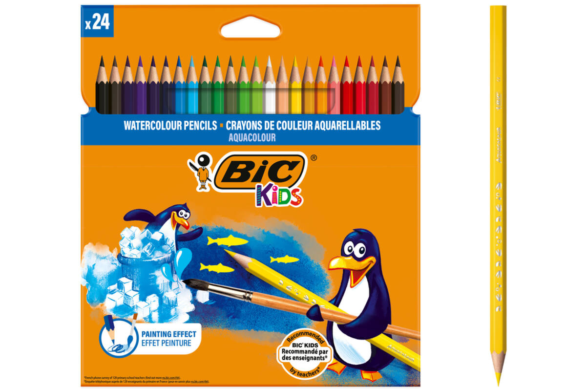 Aquarelpotlood BIC Kids assorti, 24 stuks