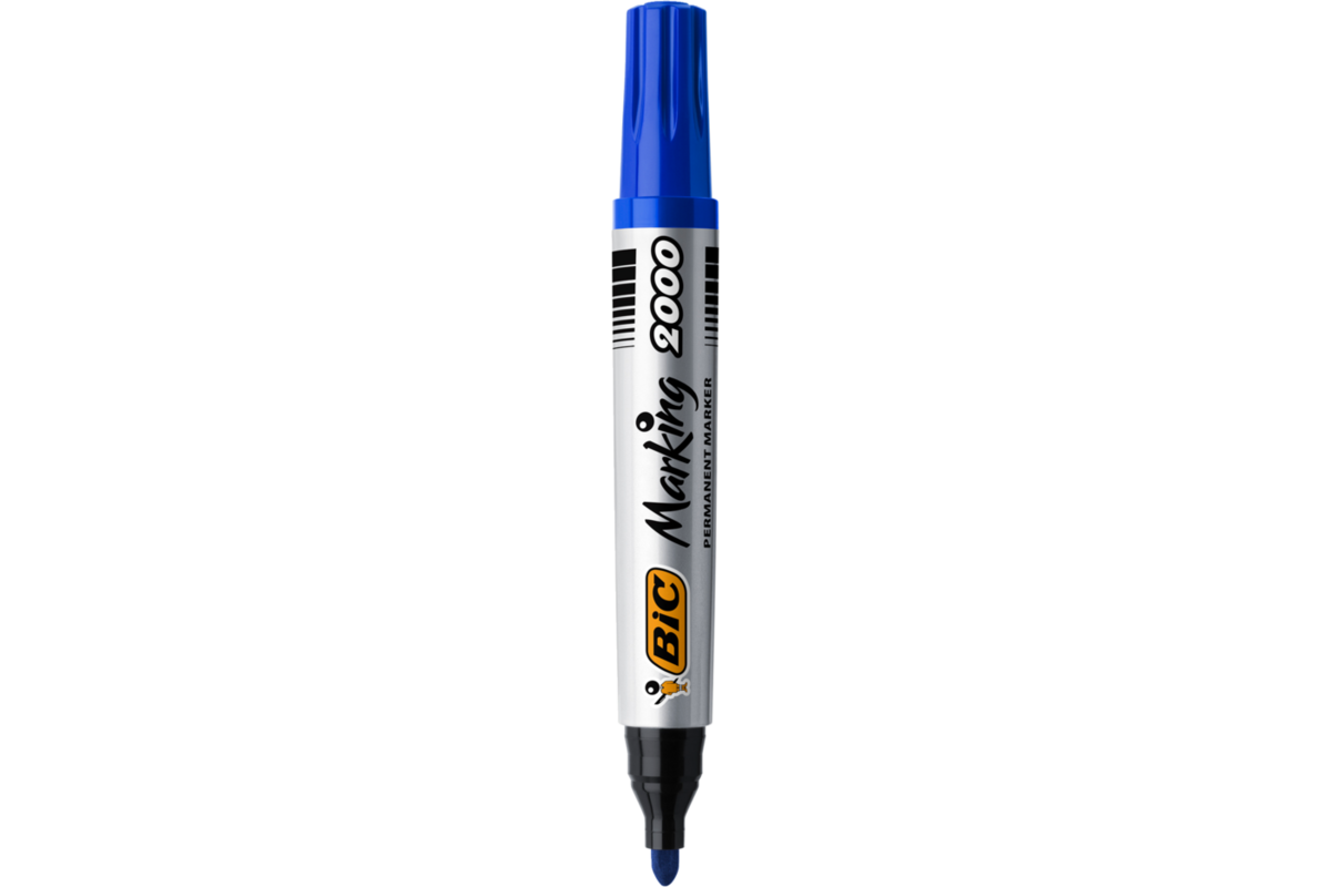 Permanent marker BIC rond 1,7 mm blauw, per dozijn