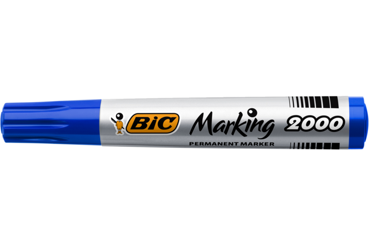 Permanent marker BIC rond 1,7 mm blauw, per dozijn