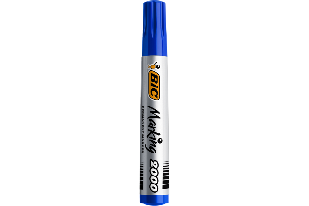 Permanent marker BIC rond 1,7 mm blauw, per dozijn