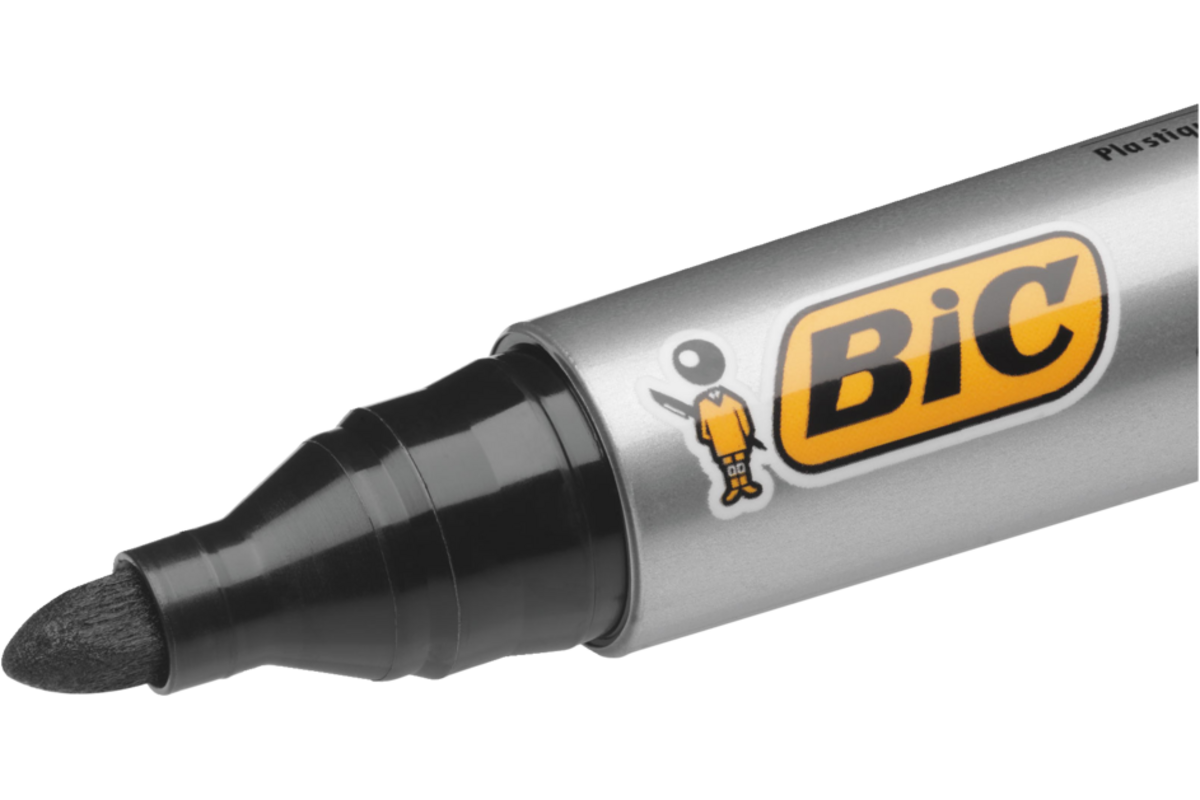 Permanent marker BIC rond 1,7 mm zwart, per dozijn
