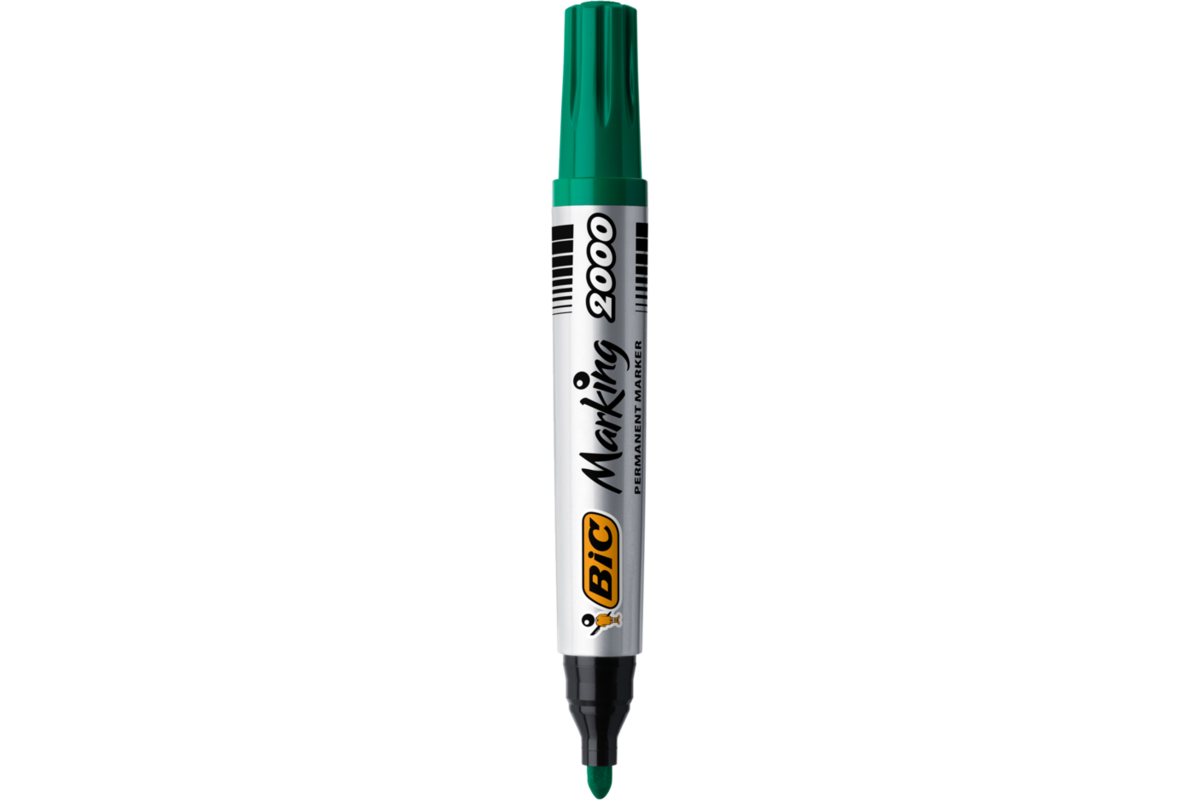 Permanent marker BIC rond 1,7 mm groen, per dozijn