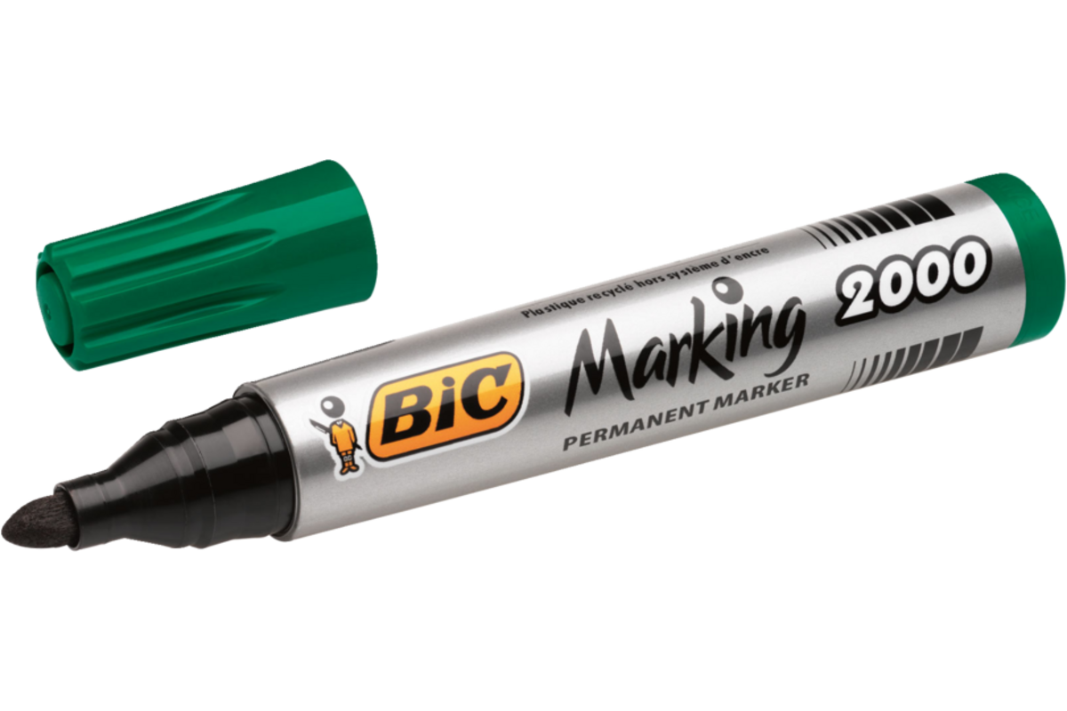 Permanent marker BIC rond 1,7 mm groen, per dozijn