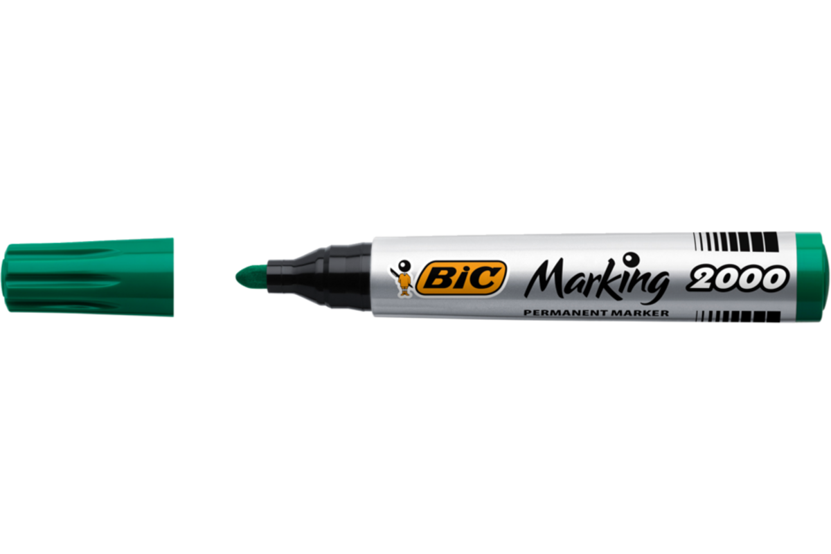 Permanent marker BIC rond 1,7 mm groen, per dozijn
