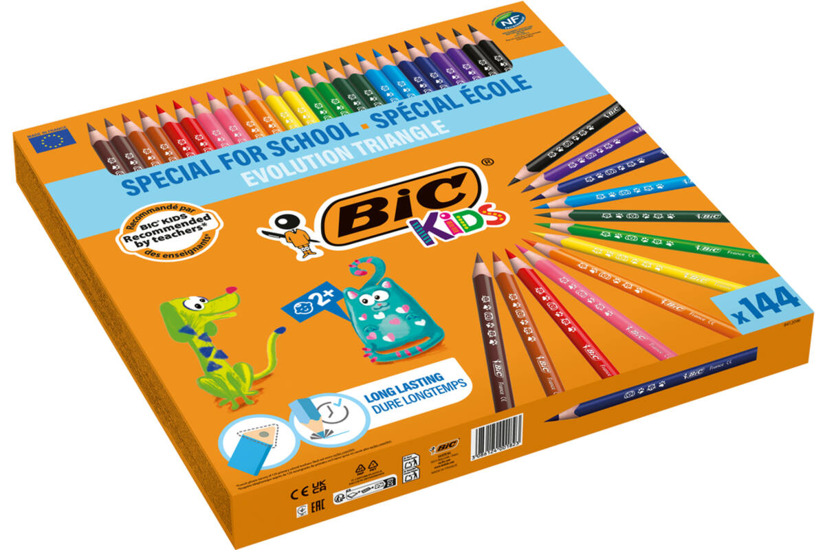 Kleurpotloden BIC Kids Evolution triangle, class pack 108 + 36 gratis