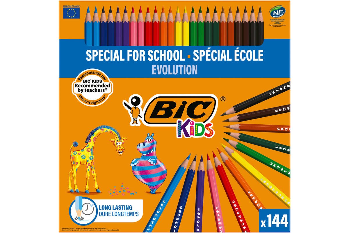 Kleurpotloden BIC Kids Evolution, class pack 114 + 30 gratis