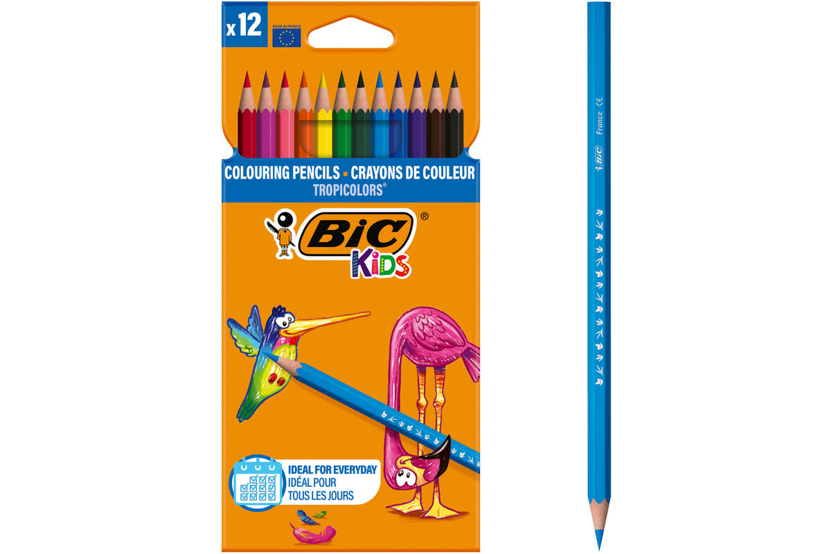 Kleurpotloden BIC Kids TropiColors assorti, 12 stuks
