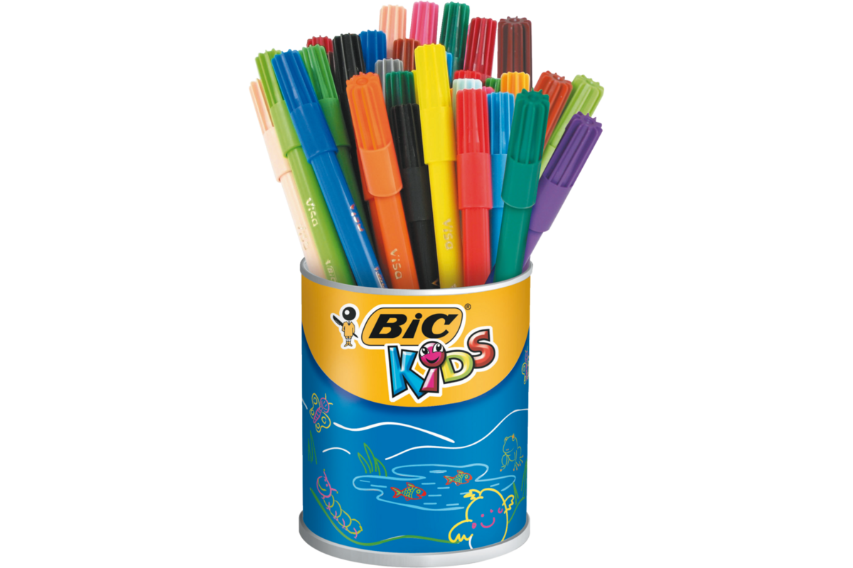 Viltstiften BIC Kids Visa blik assorti, 36 stuks