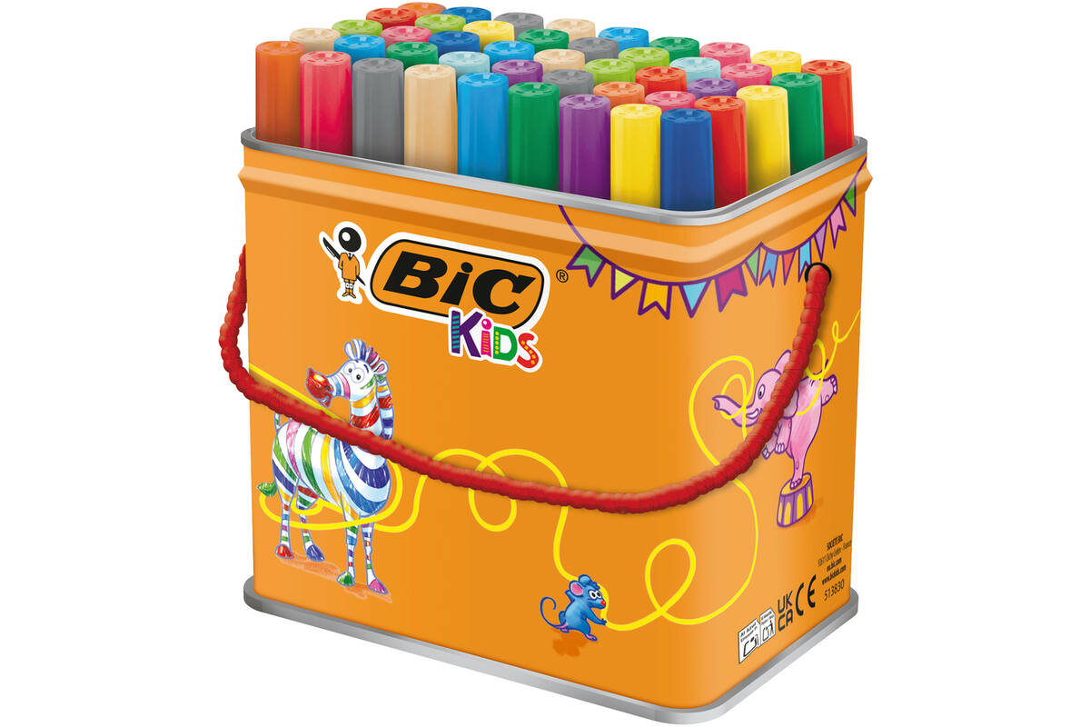 Viltstiften BIC Kids visacolor XL ECOlutions assorti, 48 stuks