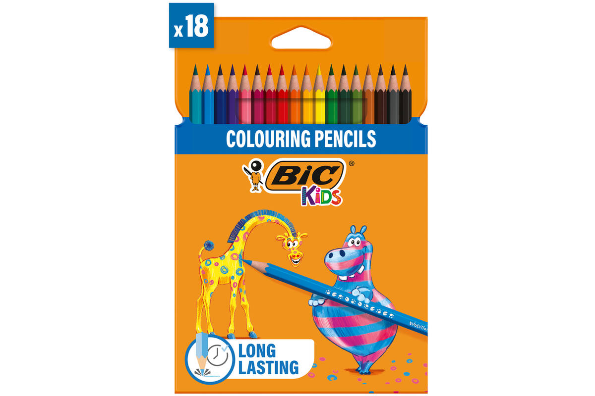 Kleurpotloden BIC Kids Evolution assorti, 18 stuks