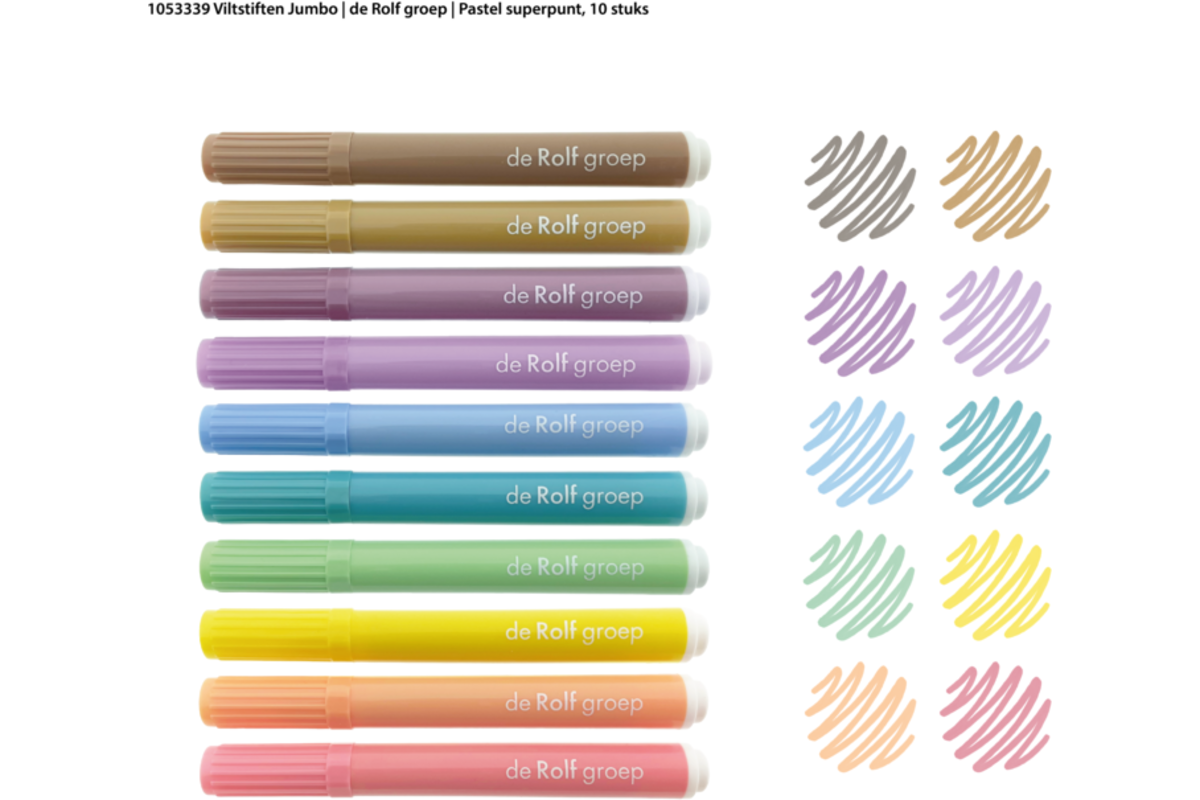 Viltstiften Jumbo | de Rolf groep | Pastel superpunt, 10 stuks