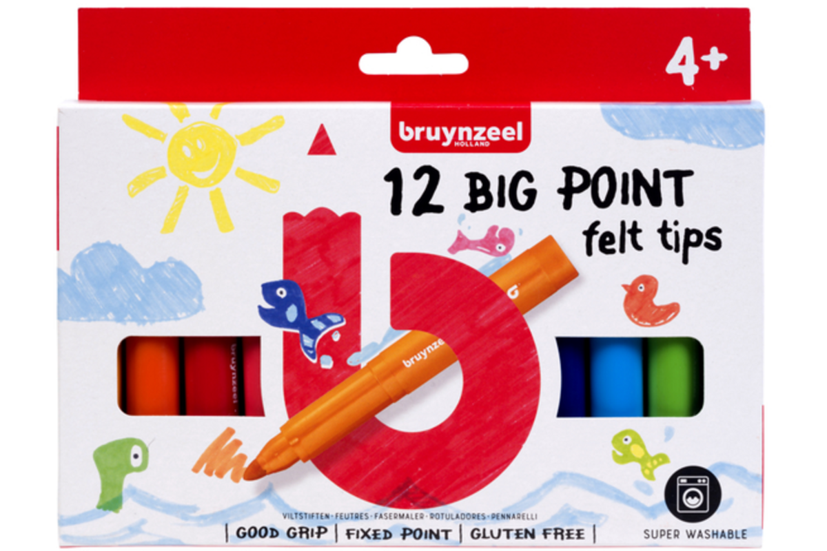 Viltstiften big points 12 stuks puntdikte L