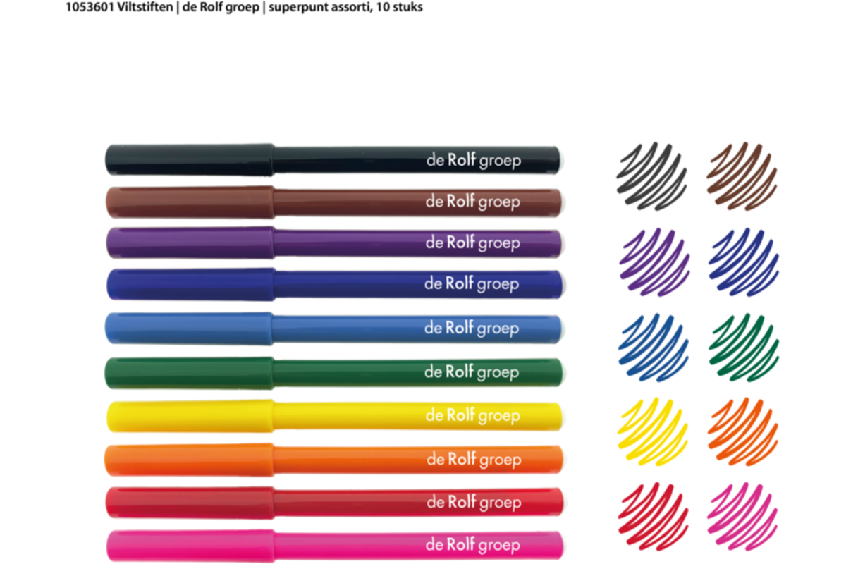 Viltstiften | de Rolf groep | superpunt assorti, 10 stuks