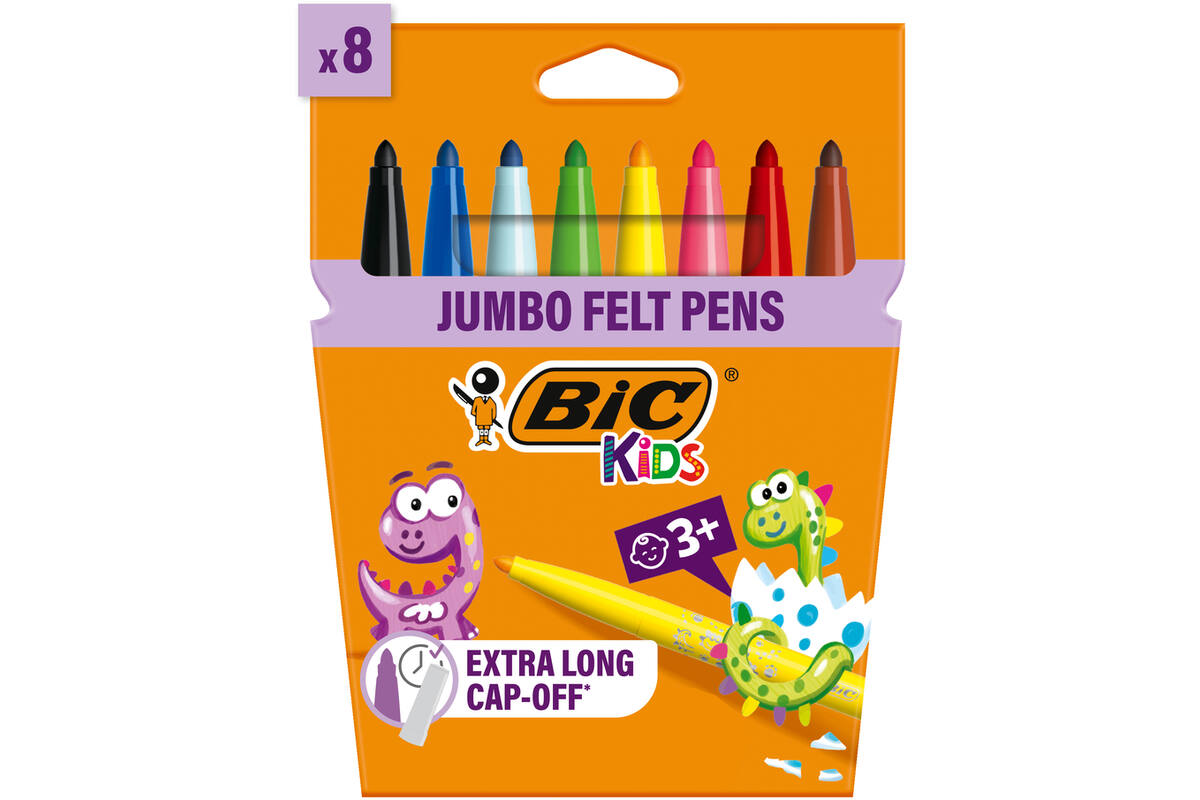 Viltstiften BIC Kids visacolor XL Ecolutions assorti, 8 stuks