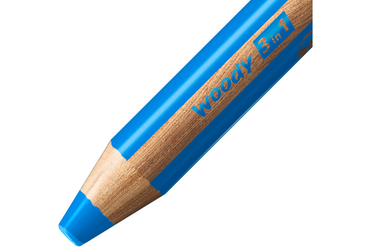 Waskrijt aquarel STABILO woody 3-in-1 assorti, 10 stuks
