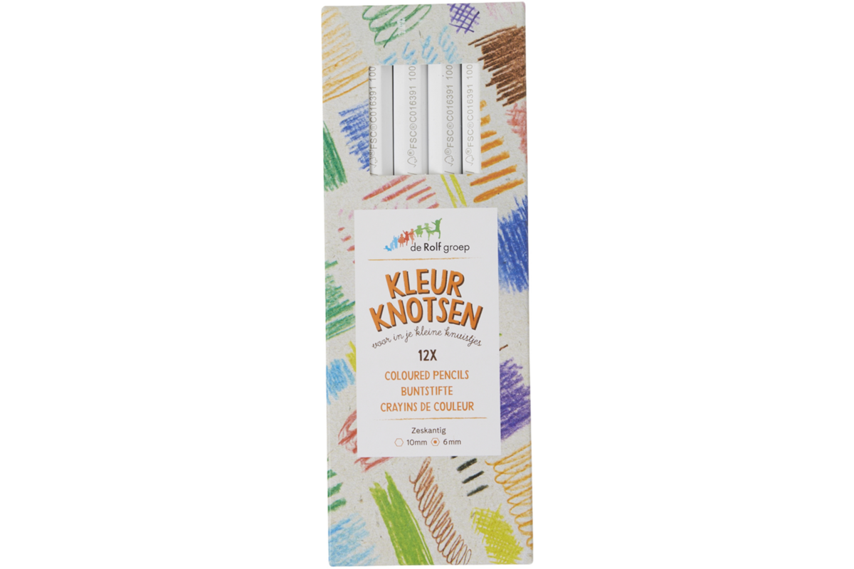 Kleurknotsen | de Rolf groep | 10 mm wit, 12 stuks