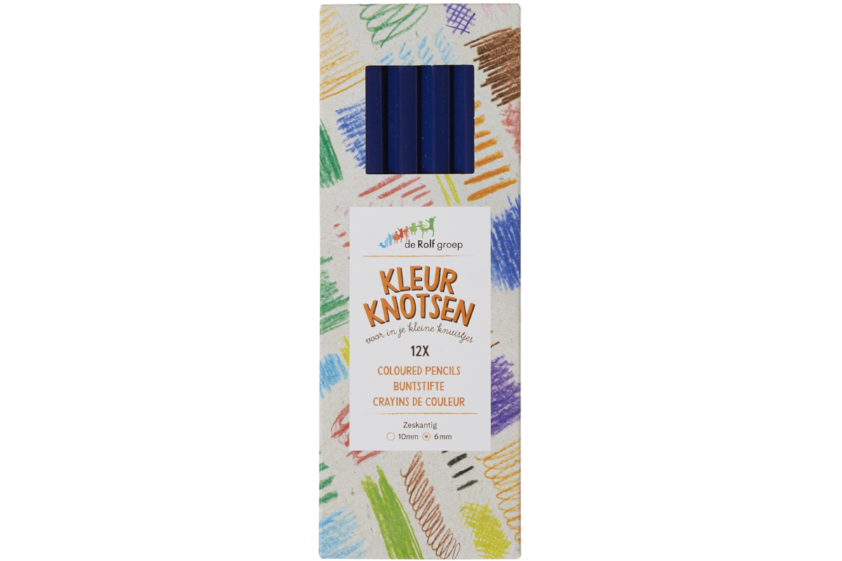 Kleurknotsen | de Rolf groep | 10 mm donkerblauw, 12 stuks