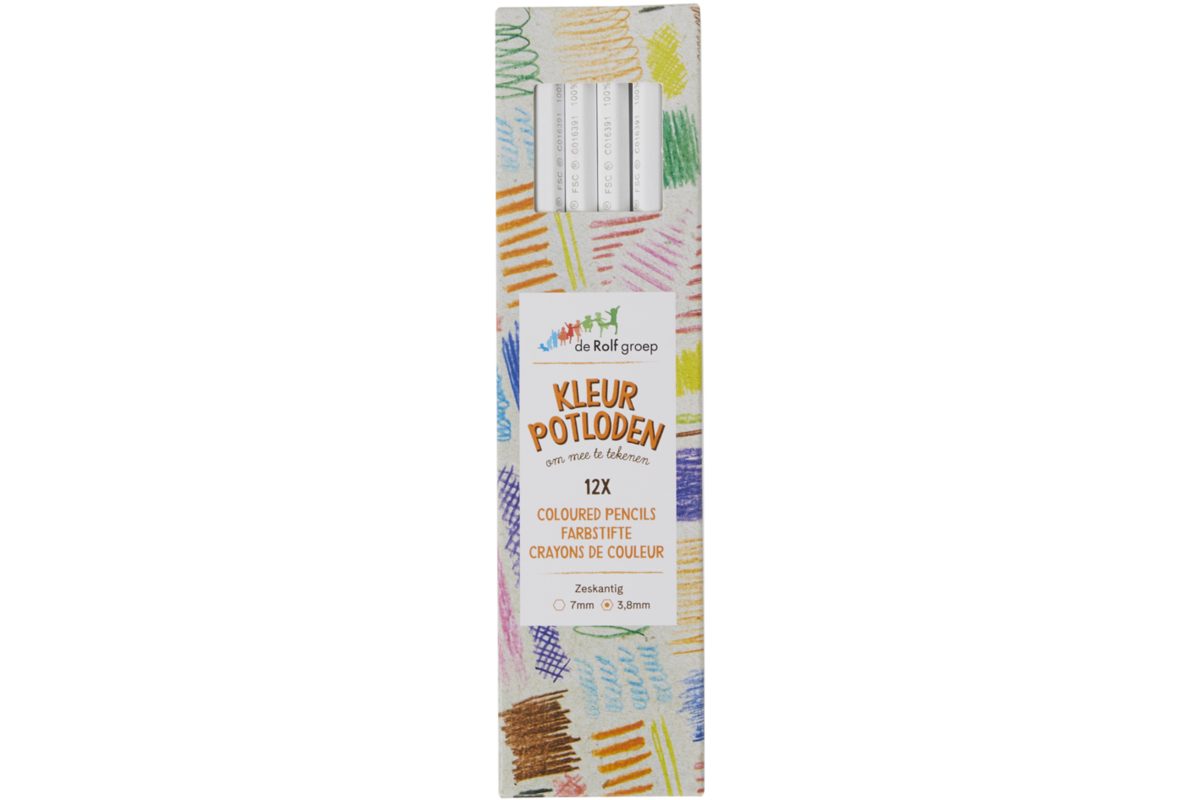 Kleurpotloden | de Rolf groep | wit, 12 stuks