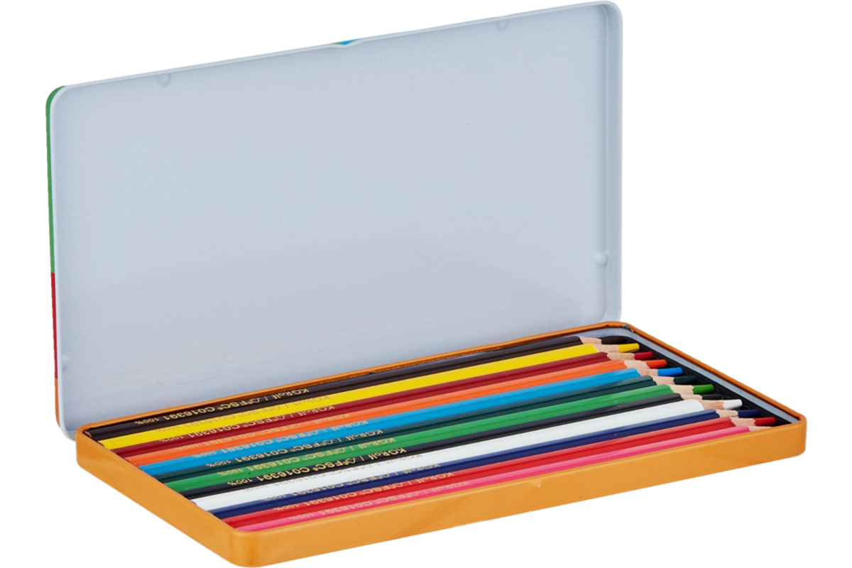 Kleurpotloden | de Rolf groep | assorti in blik, 12 stuks