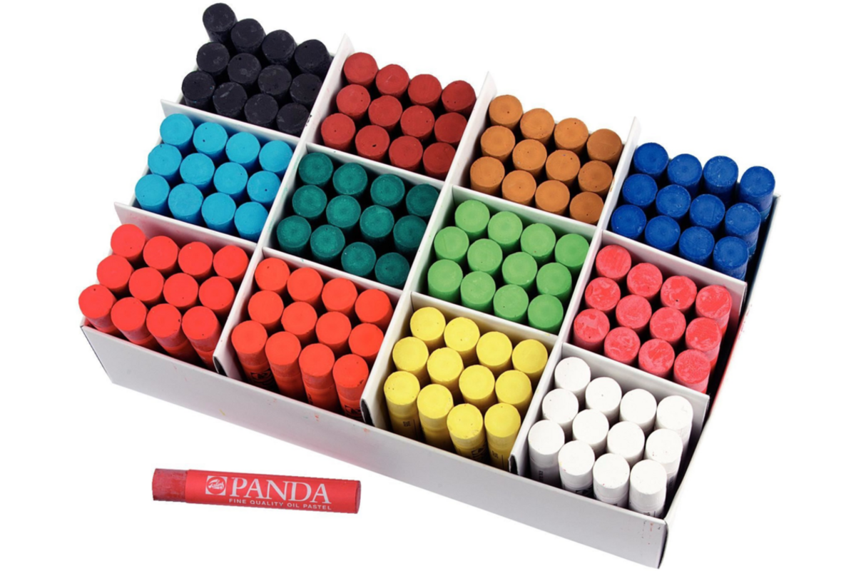 Panda oliepastels 144 stuks ass.