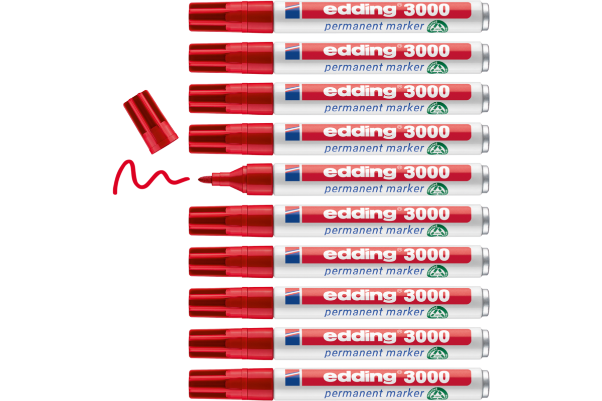 Permanent marker edding 3000 1,5-3 mm rood