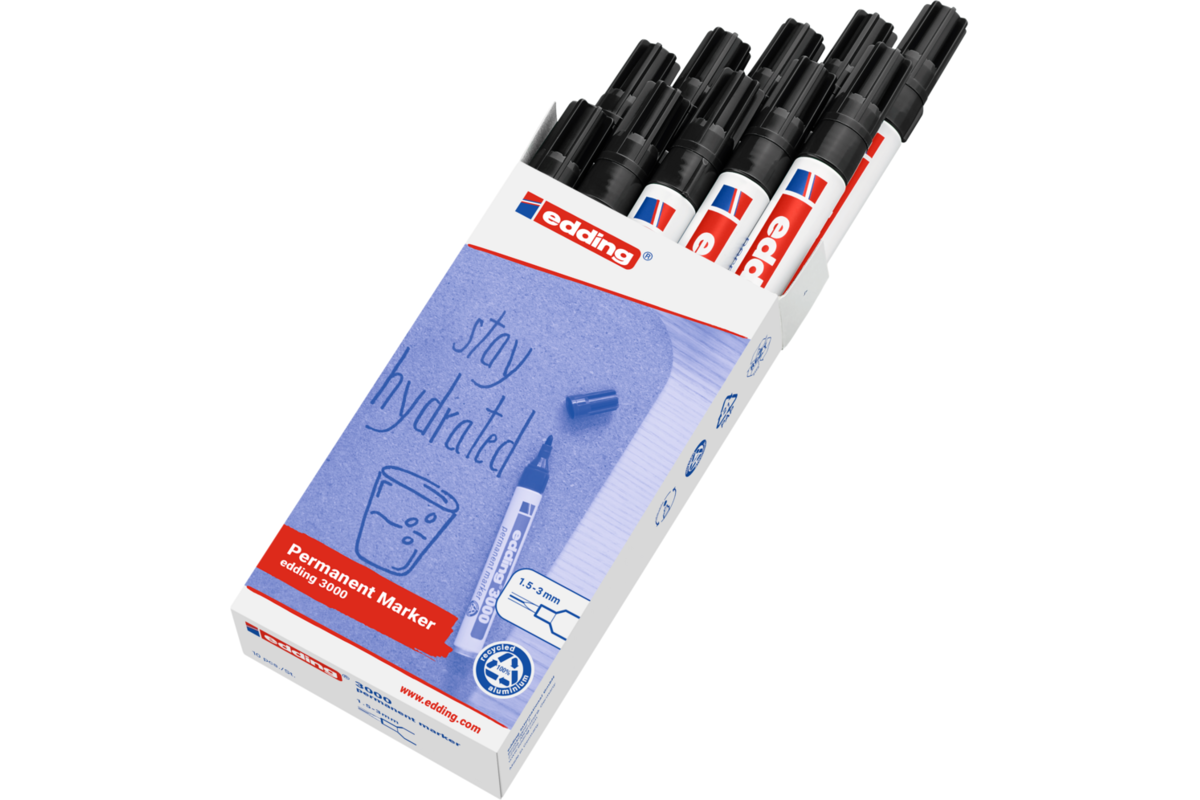 Permanent marker edding 3000 1,5-3 mm zwart