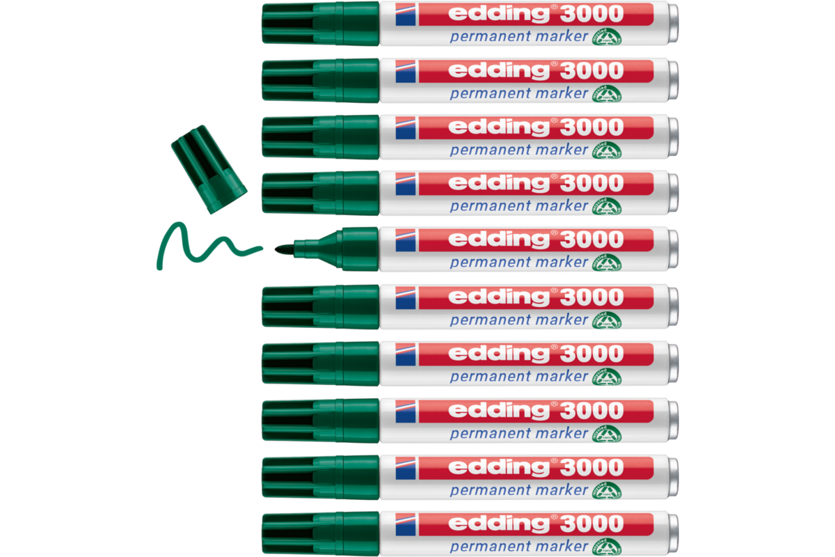 Permanent marker edding 3000 1,5-3 mm groen