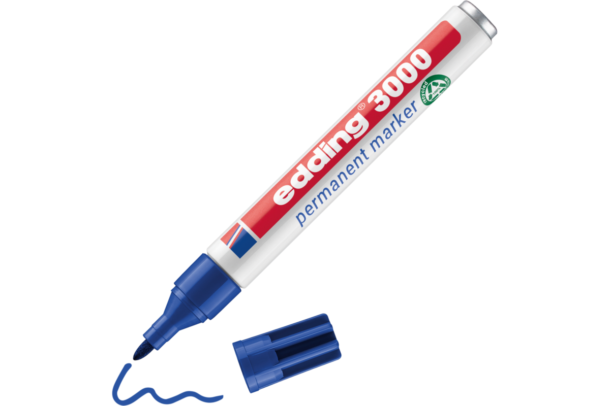 Permanent marker edding 3000 1,5-3 mm blauw