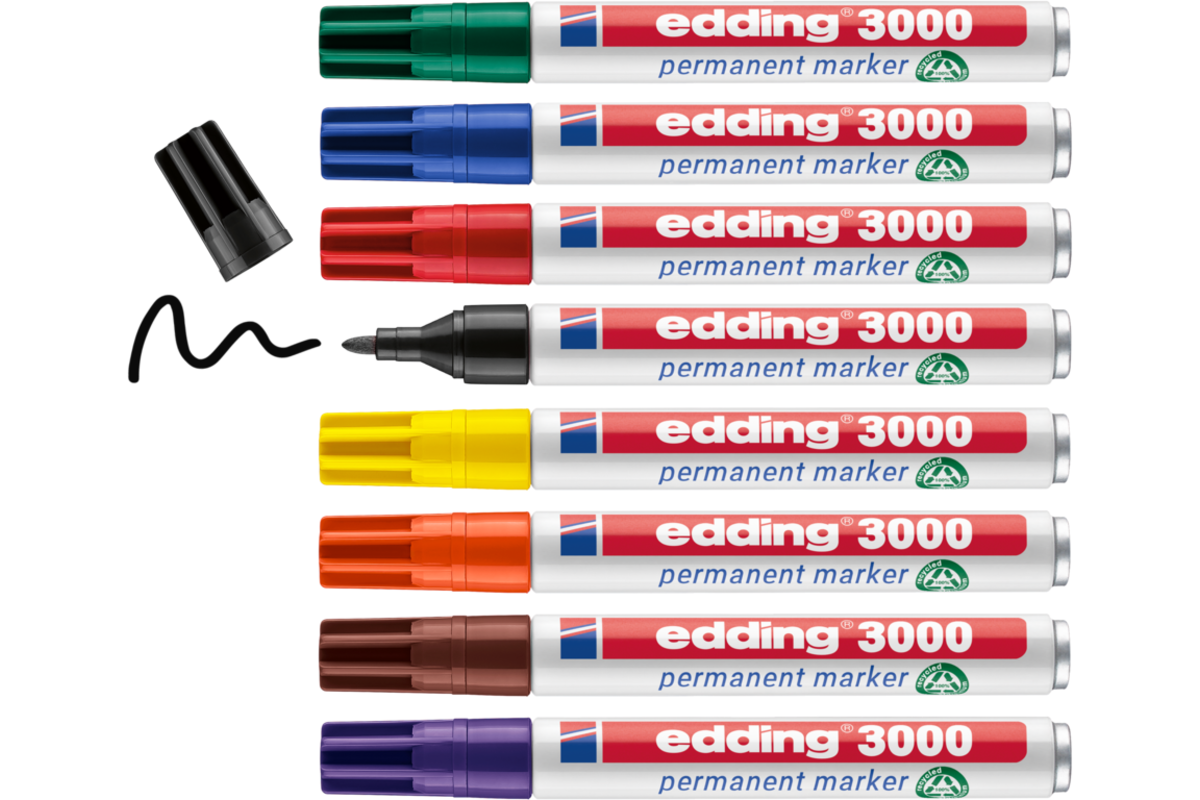 Permanent marker edding 3000 assorti 1,5-3 mm, 10 stuks