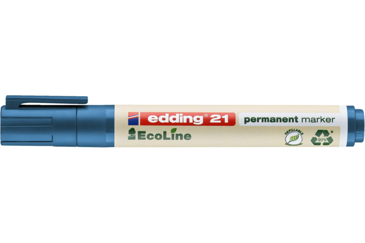 Permanent marker edding e-21 Ecoline blauw, 10 stuks