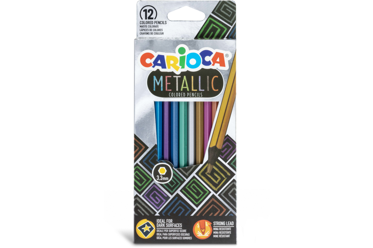 Kleurpotloden Carioca Metallic assorti, 12 stuks