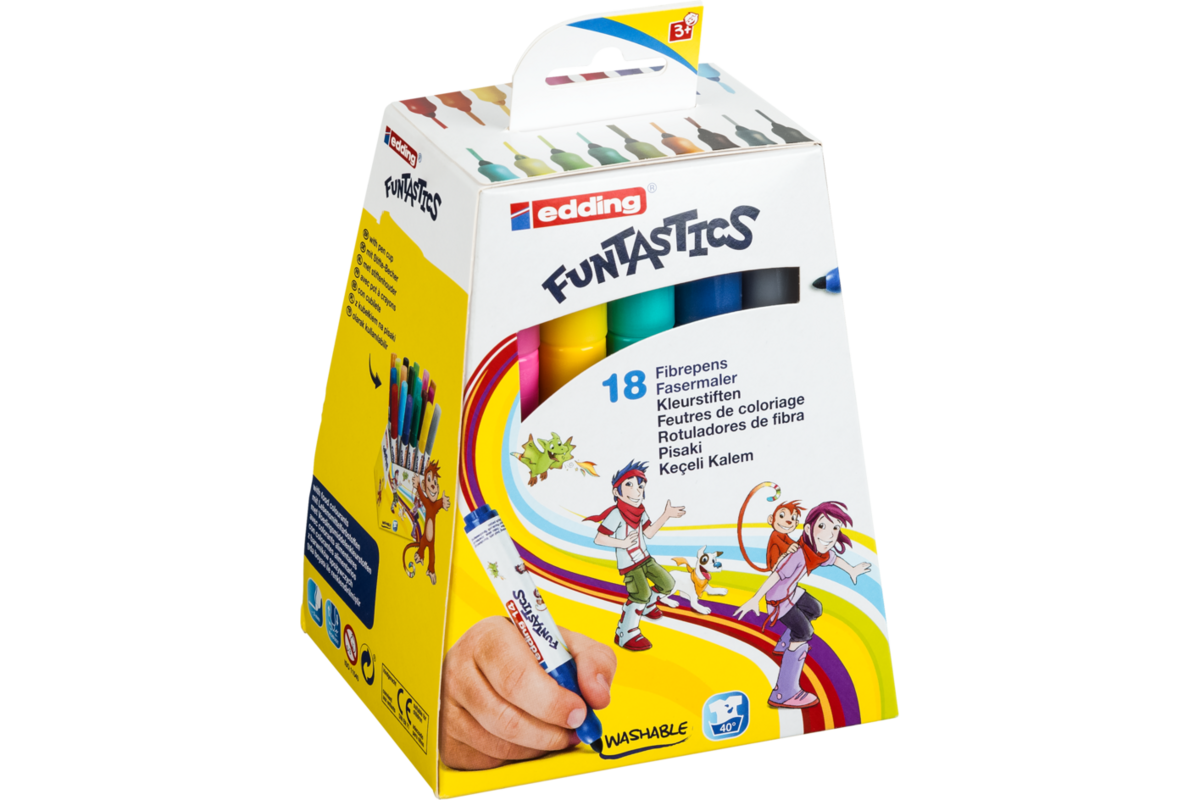Viltstiften edding 14 Funtastics assorti, 10 stuks