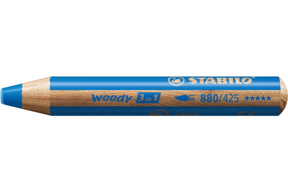 Waskrijt aquarel STABILO Woody 3-in-1 assorti classpack, 76 stuks incl. slijpers