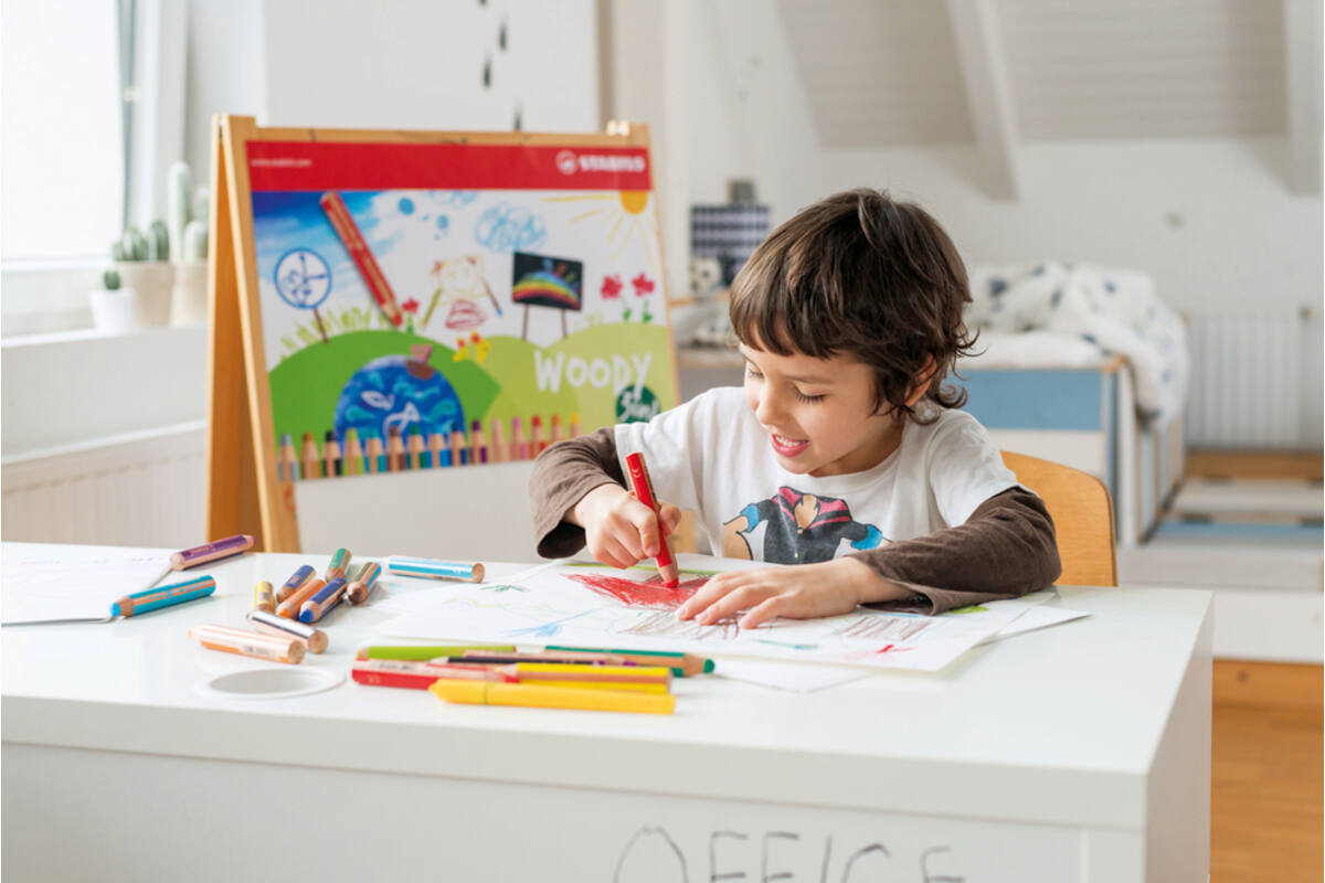 Waskrijt aquarel STABILO Woody 3-in-1 assorti classpack, 76 stuks incl. slijpers